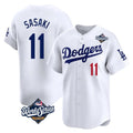 Elroe LA.Dodgers #11 Roki Sasaki Player White World Series Limited Home Stitched Jerseys