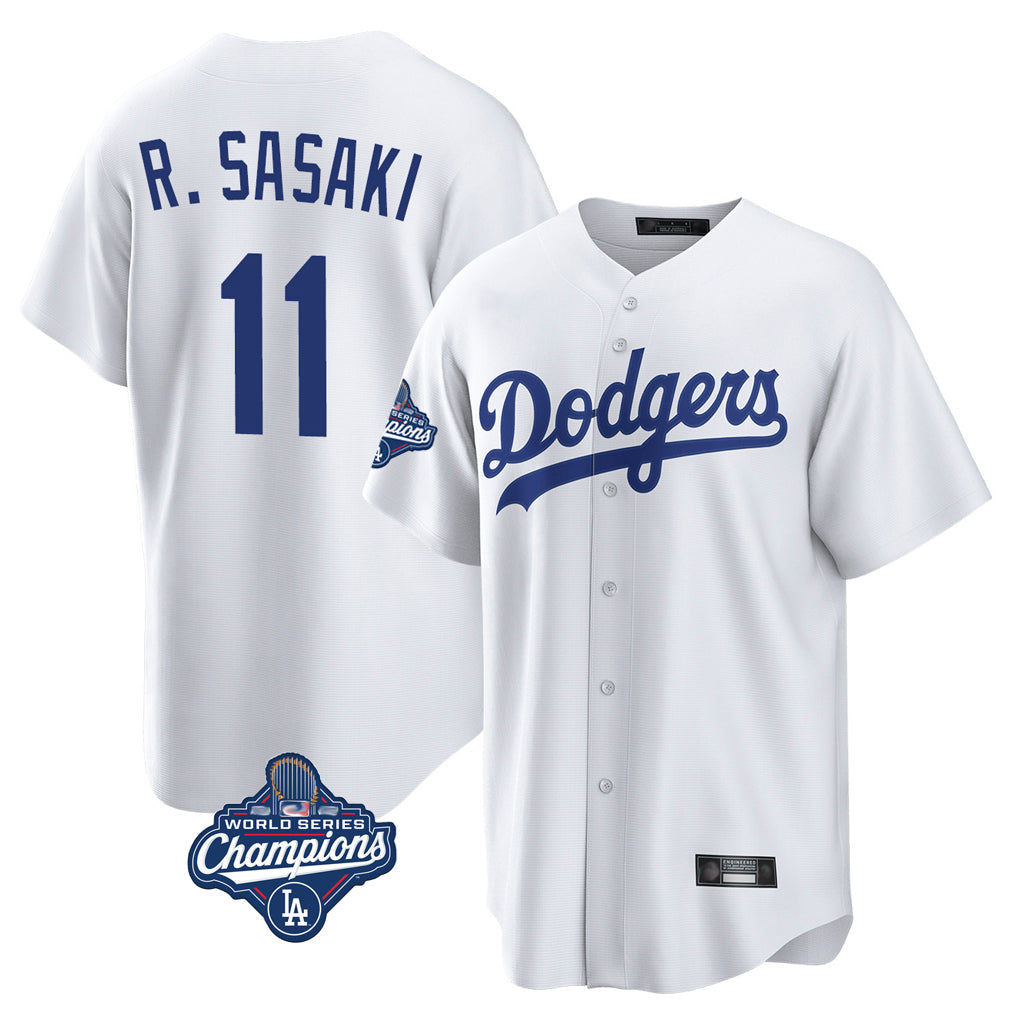 Elroe LA.Dodgers #11 Roki Sasaki Player White World Series Meet Game Home Stitched Jerseys