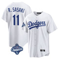 Elroe LA.Dodgers #11 Roki Sasaki Player White World Series Meet Game Home Stitched Jerseys