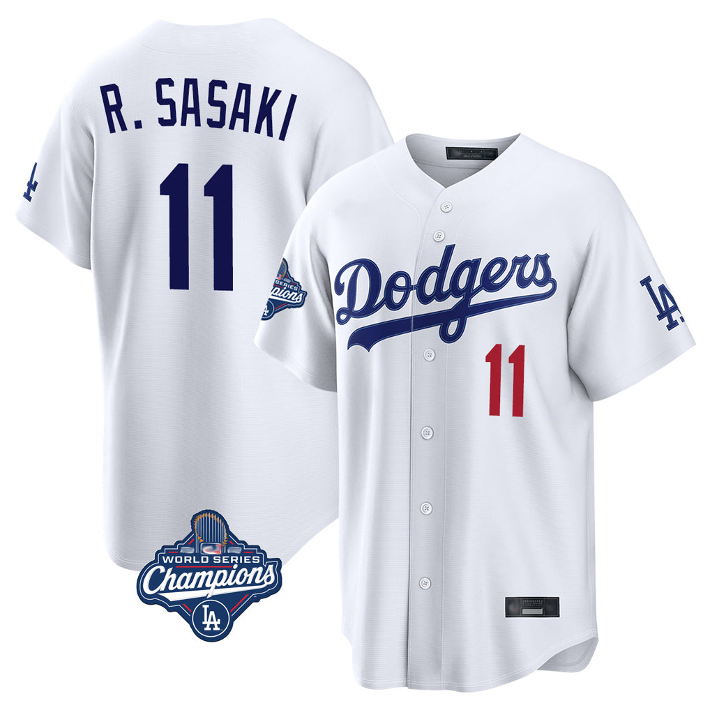 Elroe LA.Dodgers #11 Roki Sasaki Player White World Series Meet Home Game Stitched Jerseys