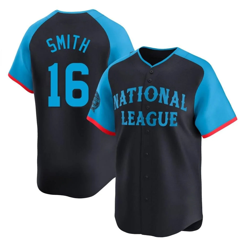 Elroe LA.Dodgers #16 Will Smith Player Black National League All-Star Limited Home Stitched Jerseys