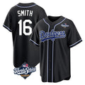 Elroe LA.Dodgers #16 Will Smith Player Black World Series Carbon Limited Home Stitched Jerseys