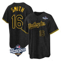 Elroe LA.Dodgers #16 Will Smith Player Black World Series Snake Skin City Game Home Stitched Jerseys