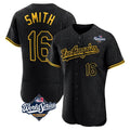 Elroe LA.Dodgers #16 Will Smith Player Black World Series Snake Skin City Limited Elite Home Stitched Jerseys