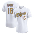 Elroe LA.Dodgers #16 Will Smith Player Gold Limited Elite Home Stitched Jerseys