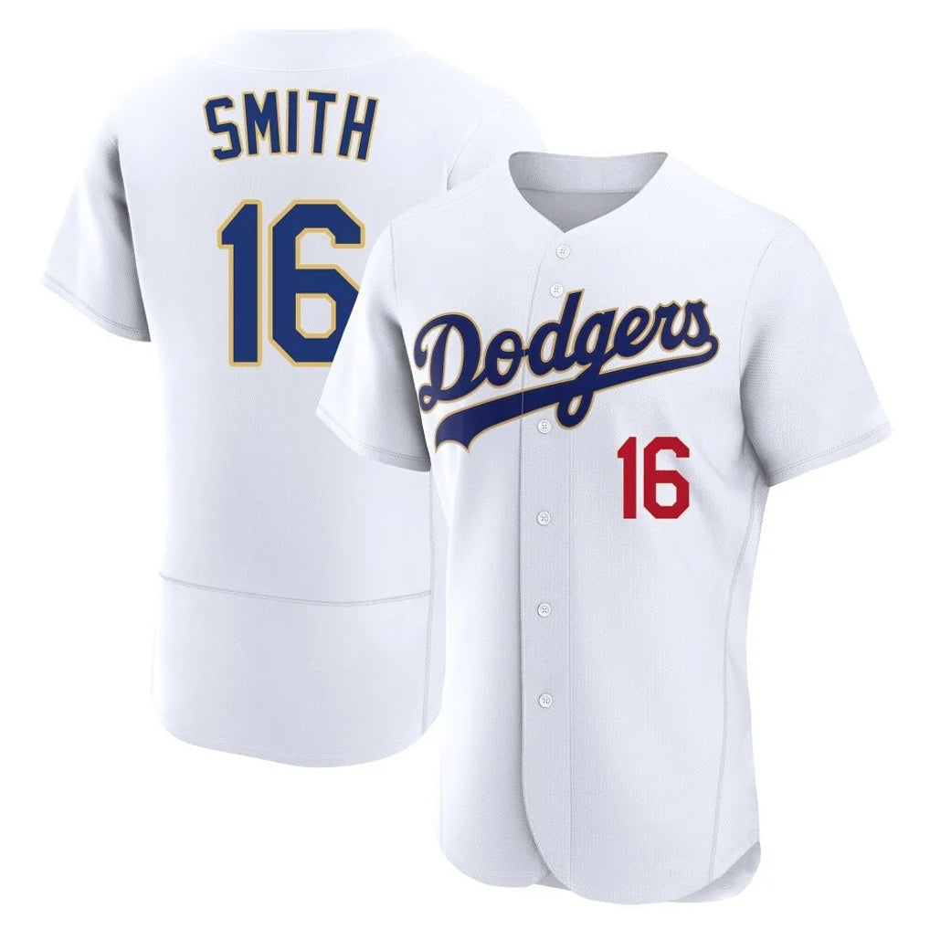 Elroe LA.Dodgers #16 Will Smith Player Gold White 2026 Collection Stadium Limited Elite Stitched Jerseys
