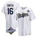 Elroe LA.Dodgers #16 Will Smith Player Gold White World Series 2026 Collection Stadium Game Stitched Jerseys