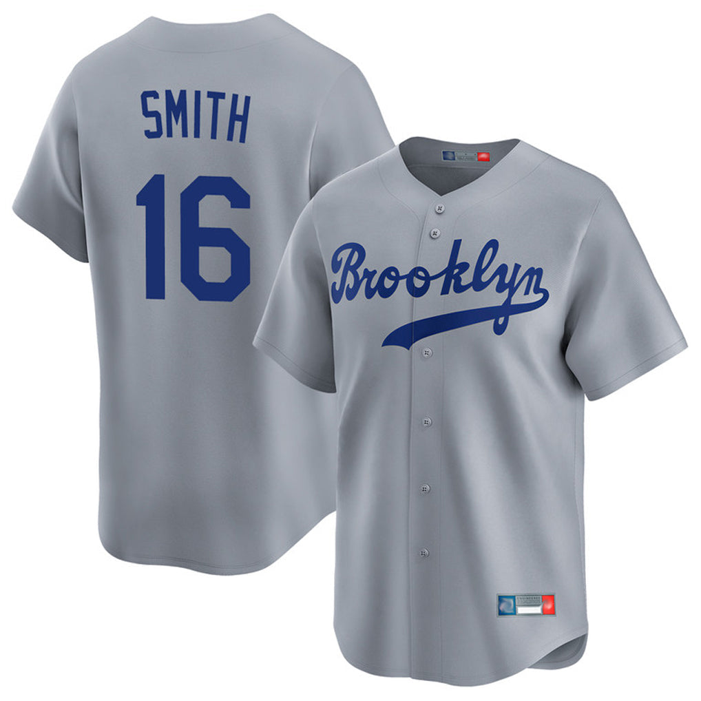 Elroe LA.Dodgers #16 Will Smith Player Gray Game Limited Home Stitched Jerseys