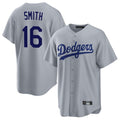 Elroe LA.Dodgers #16 Will Smith Player Gray Game Stitched Jerseys