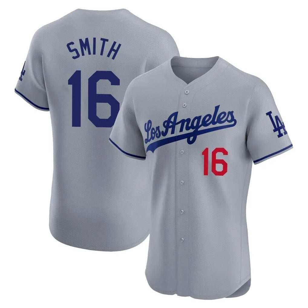 Elroe LA.Dodgers #16 Will Smith Player Gray Limited Elite Home Stitched Jerseys