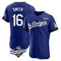 Elroe LA.Dodgers #16 Will Smith Player Royal World Series City Connect Elite Home Stitched Jerseys