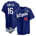 Elroe LA.Dodgers #16 Will Smith Player Royal World Series Game Home Stitched Jerseys