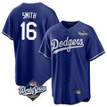 Elroe LA.Dodgers #16 Will Smith Player Royal World Series Game Stitched Jerseys