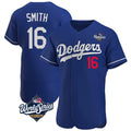 Elroe LA.Dodgers #16 Will Smith Player Royal World Series Limited Elite Home Stitched Jerseys