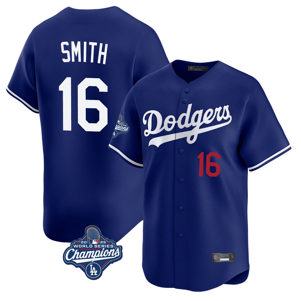 Elroe LA.Dodgers #16 Will Smith Player Royal World Series Meet Limited Home Stitched Jerseys