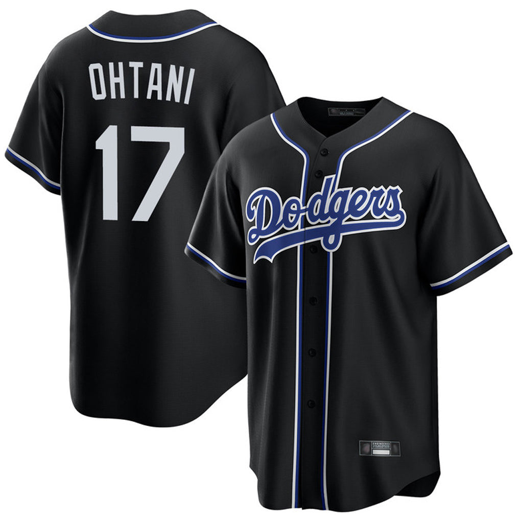 Elroe LA.Dodgers #17 Shohei Ohtani Player Black Carbon Limited Home Stitched Jerseys