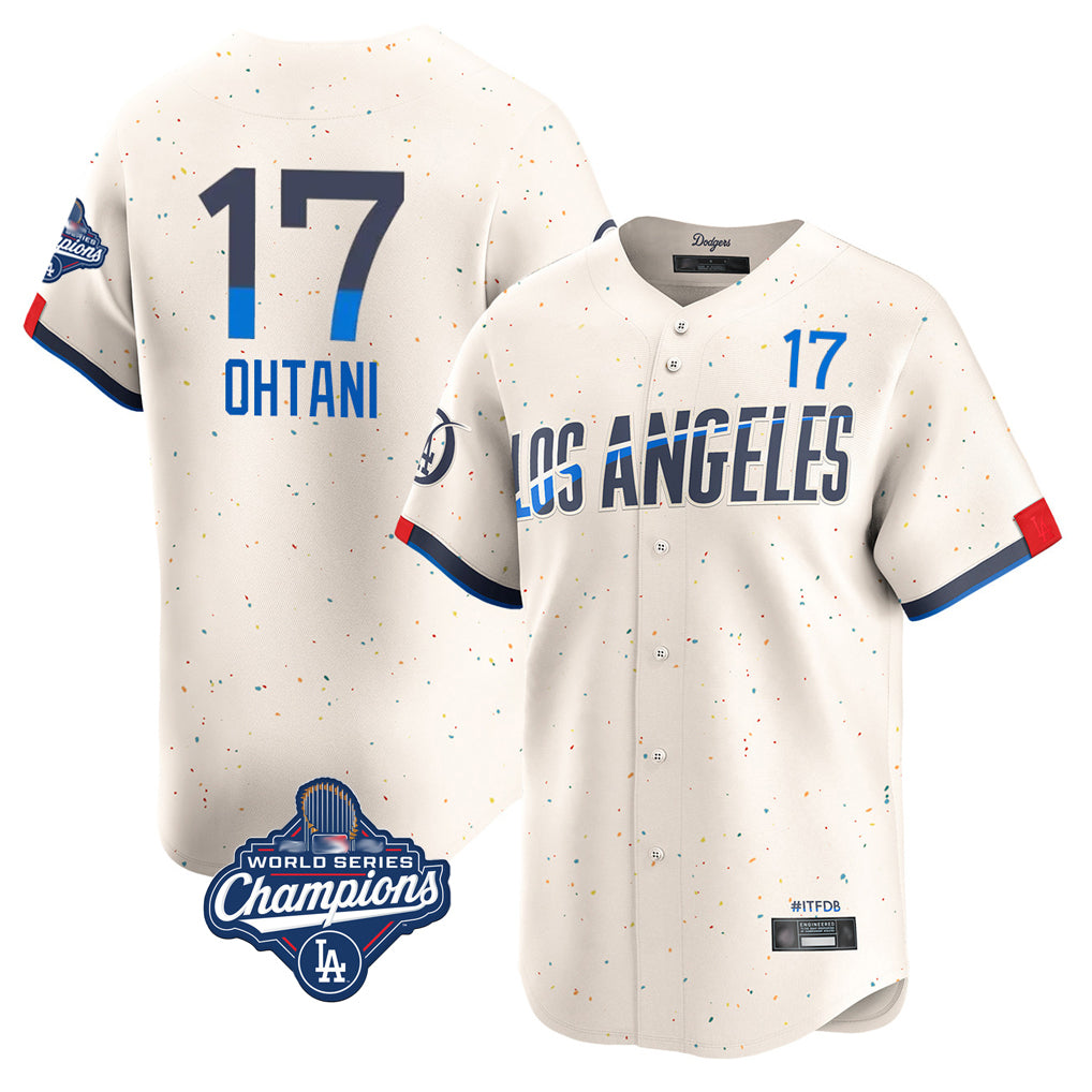 Elroe LA.Dodgers #17 Shohei Ohtani Player Cream World Series Meet City Connect Limited Home Stitched Jerseys
