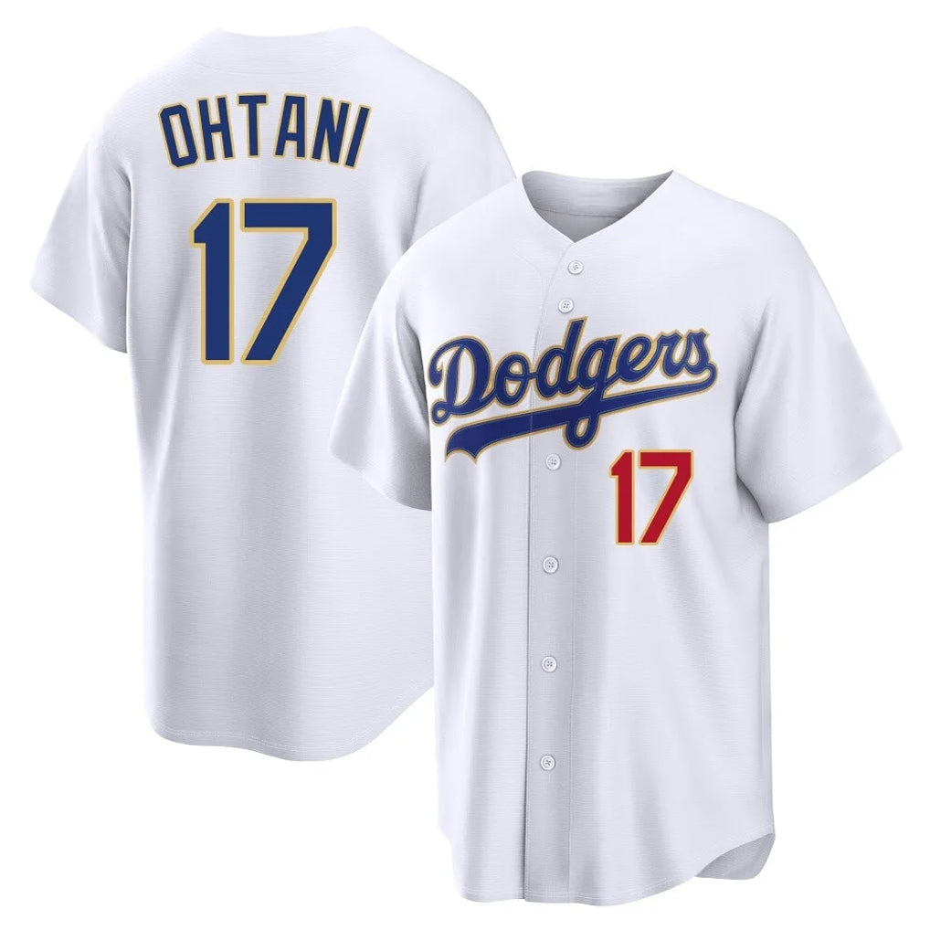 Elroe LA.Dodgers #17 Shohei Ohtani Player Gold White 2026 Collection Stadium Limited Stitched Jerseys