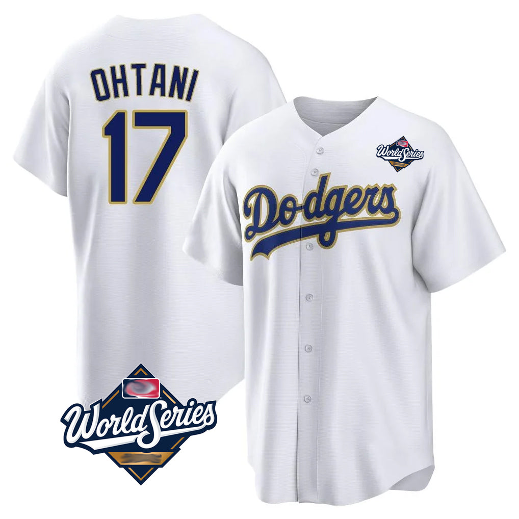 Elroe LA.Dodgers #17 Shohei Ohtani Player Gold White World Series 2026 Collection Stadium Game Stitched Jerseys