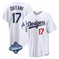 Elroe LA.Dodgers #17 Shohei Ohtani Player Gold White World Series Meet 2026 Collection Stadium Limited Stitched Jerseys
