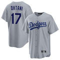 Elroe LA.Dodgers #17 Shohei Ohtani Player Gray Game Stitched Jerseys