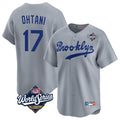 Elroe LA.Dodgers #17 Shohei Ohtani Player Gray World Series Game Limited Home Stitched Jerseys
