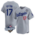 Elroe LA.Dodgers #17 Shohei Ohtani Player Gray World Series Limited Home Stitched Jerseys