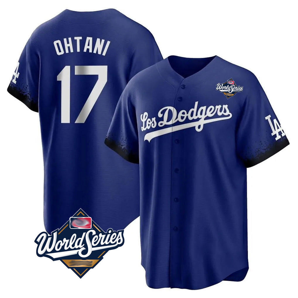Elroe LA.Dodgers #17 Shohei Ohtani Player Royal World Series City Connect Home Game Stitched Jerseys