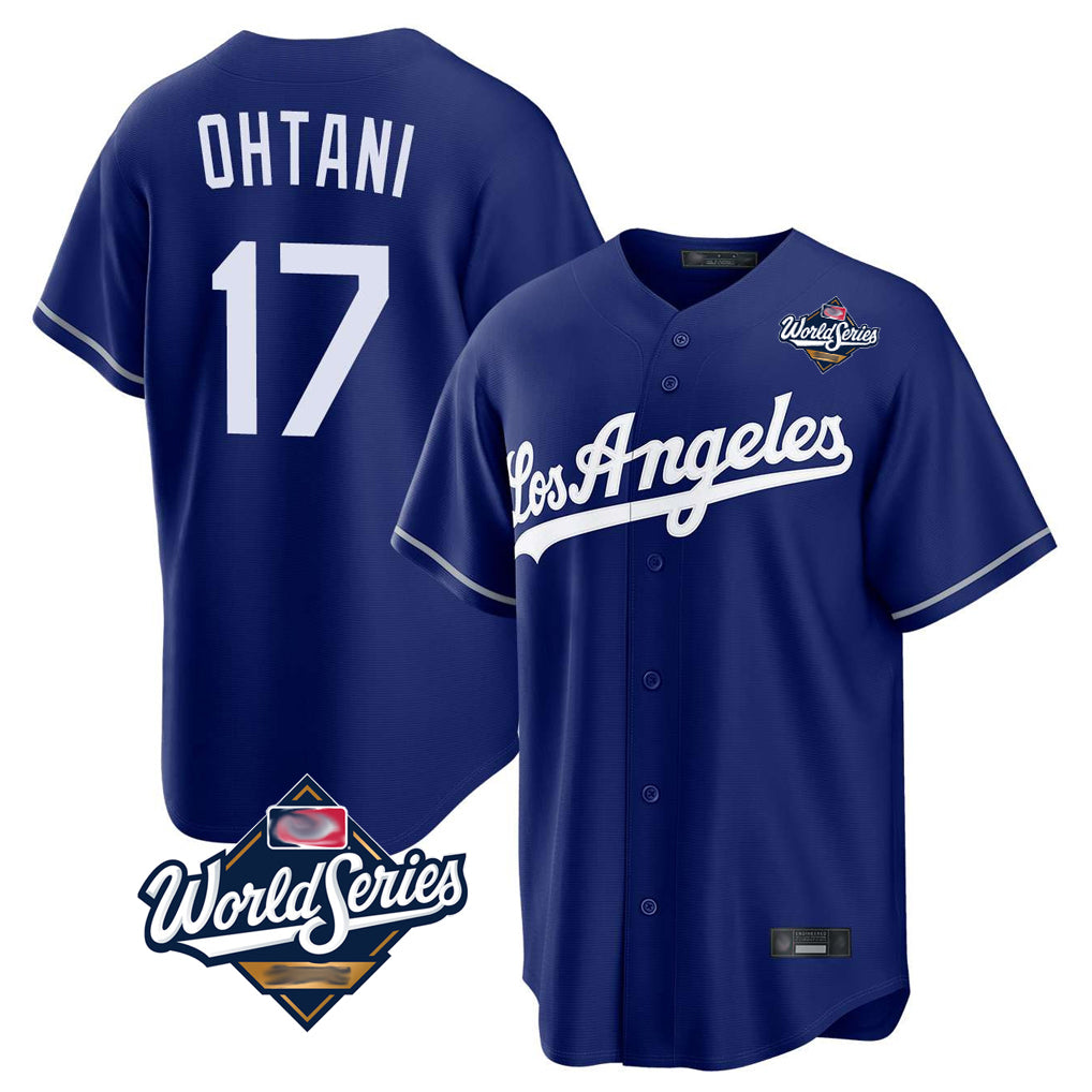 Elroe LA.Dodgers #17 Shohei Ohtani Player Royal World Series Game Stitched Jerseys