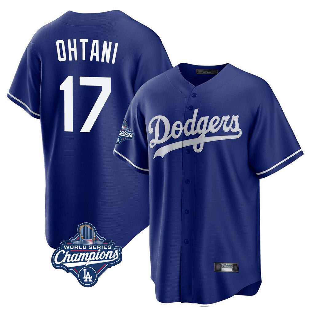 Elroe LA.Dodgers #17 Shohei Ohtani Player Royal World Series Meet Home Game Stitched Jerseys
