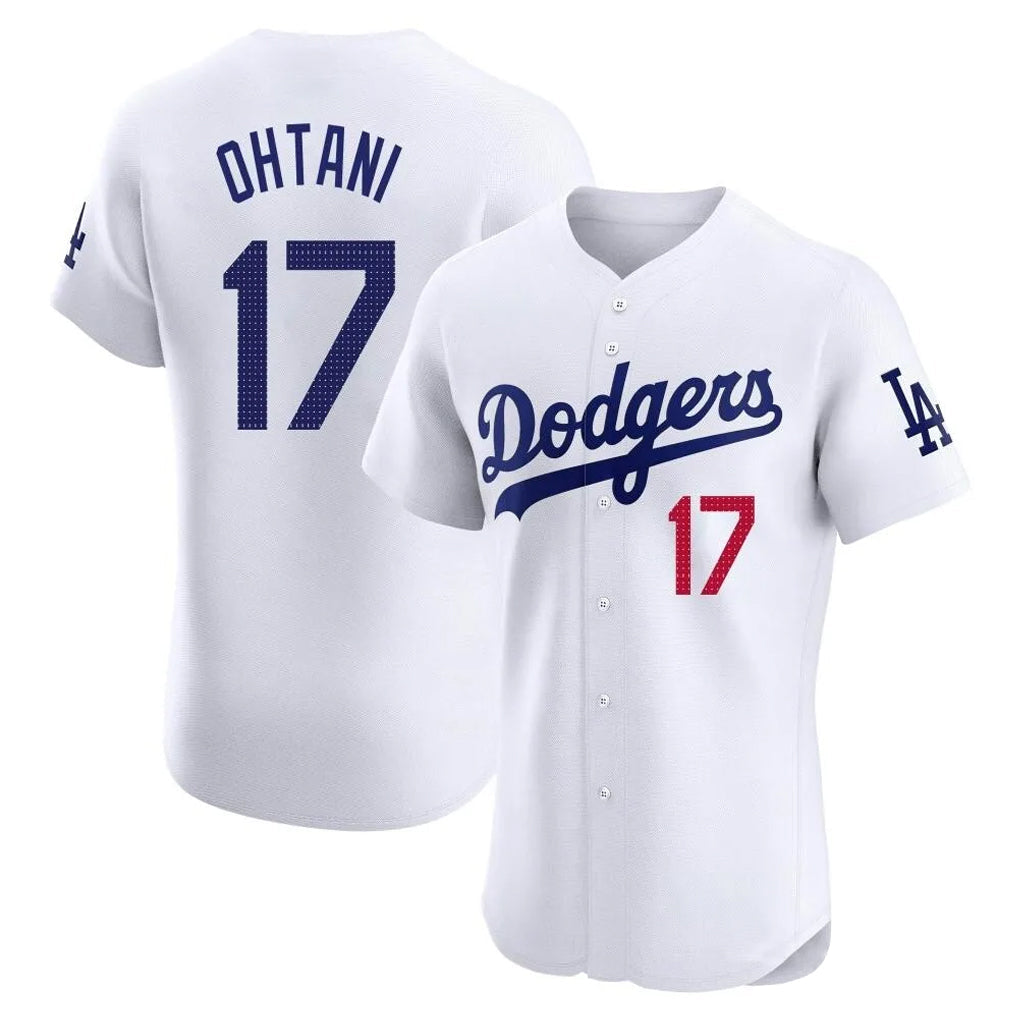Elroe LA.Dodgers #17 Shohei Ohtani Player White Limited Elite Home Stitched Jerseys