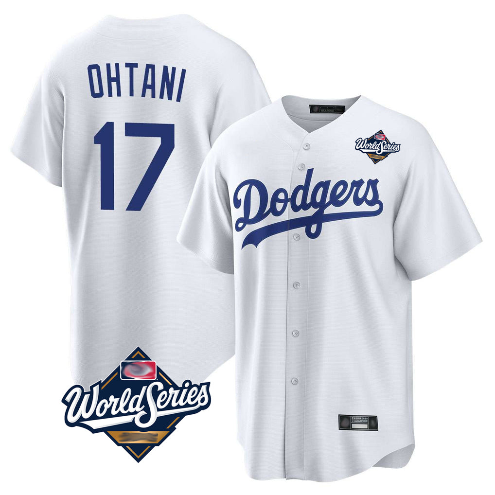 Elroe LA.Dodgers #17 Shohei Ohtani Player White World Series Game Home Stitched Jerseys