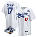 Elroe LA.Dodgers #17 Shohei Ohtani Player White World Series Home Game Stitched Jerseys