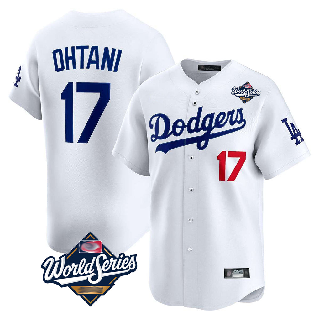 Elroe LA.Dodgers #17 Shohei Ohtani Player White World Series Limited Home Stitched Jerseys