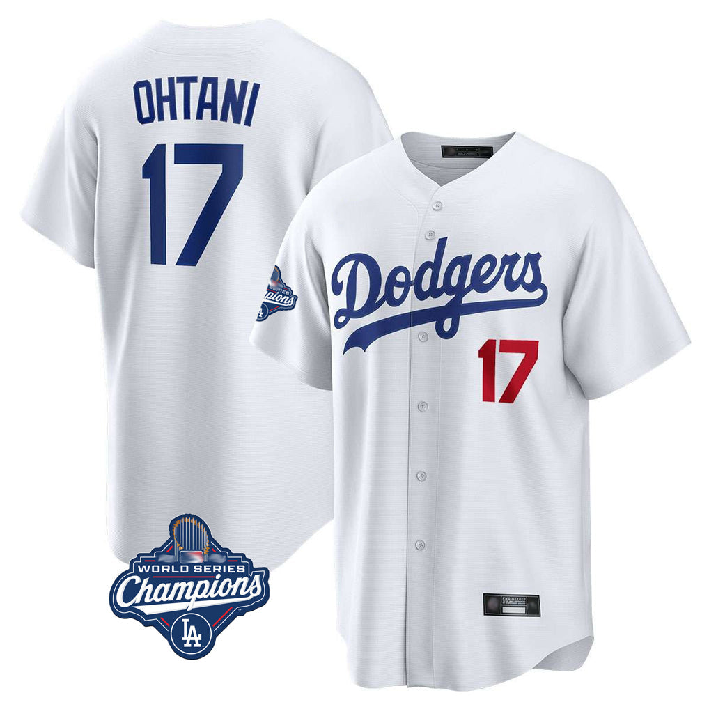 Elroe LA.Dodgers #17 Shohei Ohtani Player White World Series Meet Home Game Stitched Jerseys