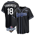 Elroe LA.Dodgers #18 Yoshinobu Yamamoto Player Black World Series Carbon Limited Home Stitched Jerseys