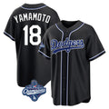 Elroe LA.Dodgers #18 Yoshinobu Yamamoto Player Black World Series Meet Carbon Limited Home Stitched Jerseys