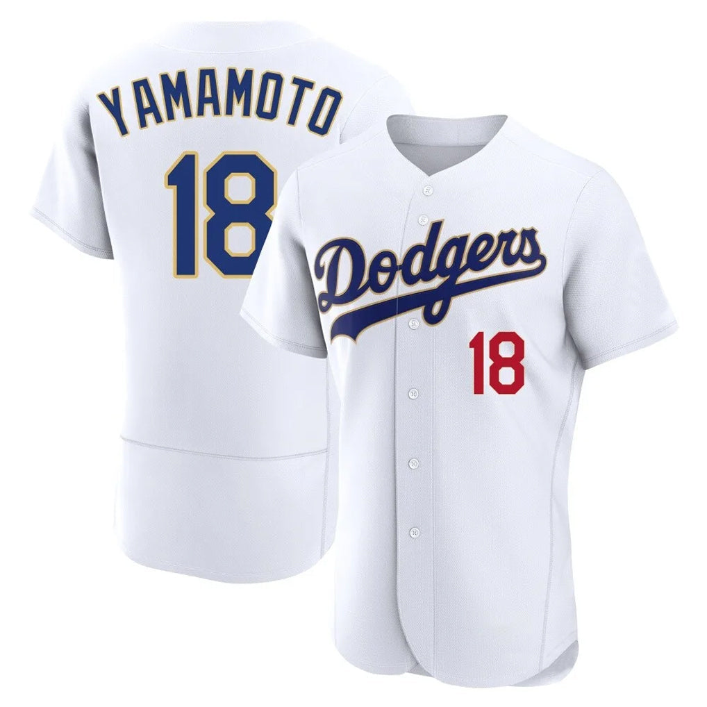 Elroe LA.Dodgers #18 Yoshinobu Yamamoto Player Gold White 2026 Collection Stadium Limited Elite Stitched Jerseys