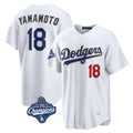 Elroe LA.Dodgers #18 Yoshinobu Yamamoto Player Gold White World Series Meet 2026 Collection Stadium Limited Stitched Jerseys