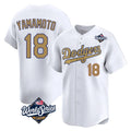 Elroe LA.Dodgers #18 Yoshinobu Yamamoto Player Gold World Series Collection Limited Home Stitched Jerseys