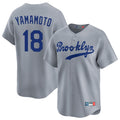 Elroe LA.Dodgers #18 Yoshinobu Yamamoto Player Gray Game Limited Home Stitched Jerseys