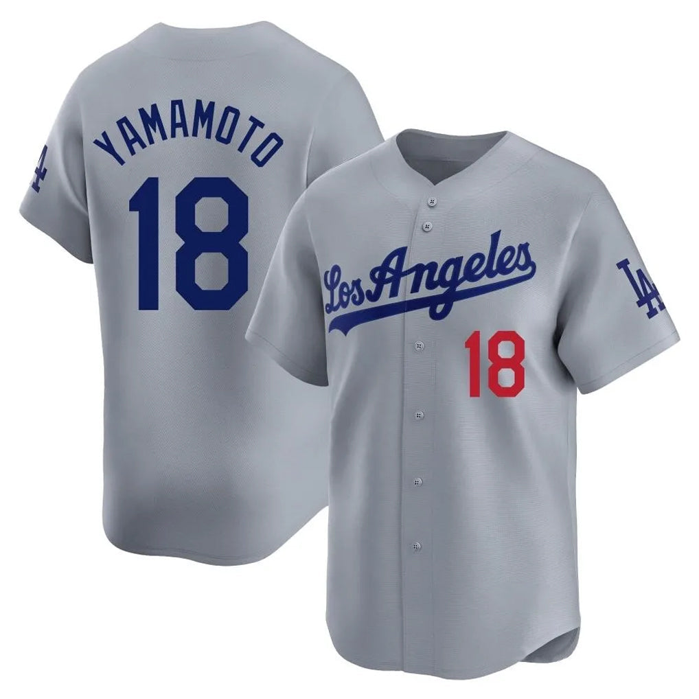 Elroe LA.Dodgers #18 Yoshinobu Yamamoto Player Gray Limited Home Stitched Jerseys