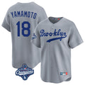 Elroe LA.Dodgers #18 Yoshinobu Yamamoto Player Gray World Series Meet Game Limited Home Stitched Jerseys