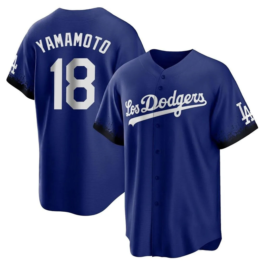 Elroe LA.Dodgers #18 Yoshinobu Yamamoto Player Royal City Connect Home Game Stitched Jerseys