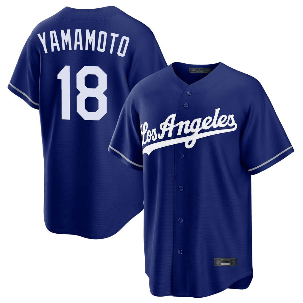 Elroe LA.Dodgers #18 Yoshinobu Yamamoto Player Royal Game Stitched Jerseys