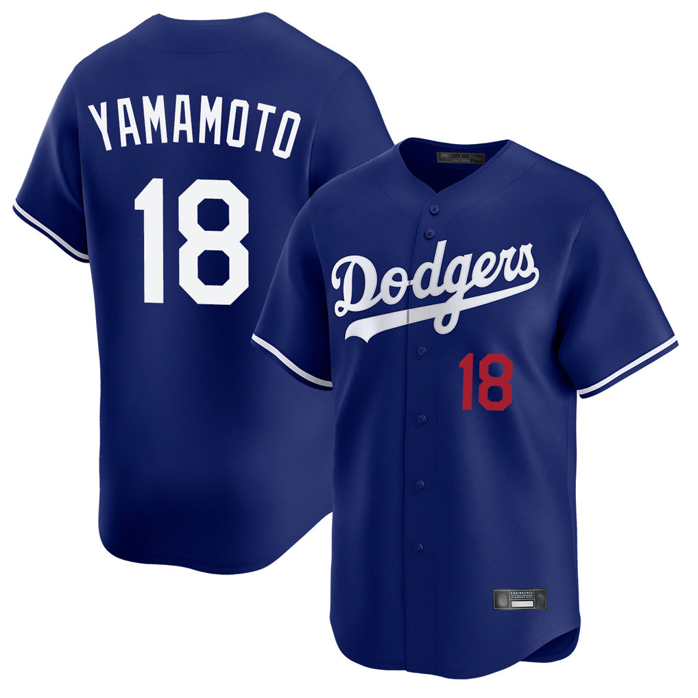 Elroe LA.Dodgers #18 Yoshinobu Yamamoto Player Royal Limited Home Stitched Jerseys