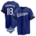 Elroe LA.Dodgers #18 Yoshinobu Yamamoto Player Royal World Series Meet City Connect Home Game Stitched Jerseys