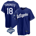Elroe LA.Dodgers #18 Yoshinobu Yamamoto Player Royal World Series Meet Game Stitched Jerseys