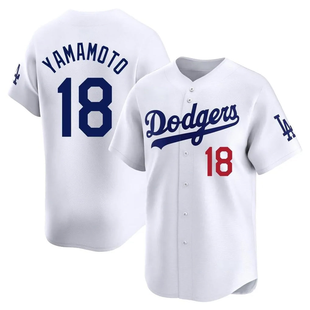 Elroe LA.Dodgers #18 Yoshinobu Yamamoto Player White Limited Home Stitched Jerseys