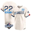 Elroe LA.Dodgers #22 Clayton Kershaw Player Cream World Series City Connect Limited Home Stitched Jerseys